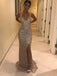 Sparkly Deep V-neck Mermaid Prom Dress with Side Split, DB10942