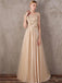 Elegant A-ine V-neck Applique Tulle Prom Dress, DB10910