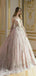 Elegant V-neck A-line Tulle Applique Prom Dress, DB10960