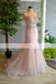 Pink Lace With Beaded Sweetheart Strapless Mermaid Gorgeous Prom Dresses. DB1063