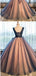 Elegant V-neck Black Tulle Applique Prom Dress, DB10969