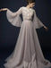 Elegant Long Sleeves A-line Applique Prom Dress, DB10984