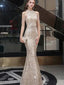 Elegant Gold Sequins Mermaid Prom Dress, DB11001