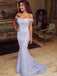 Elegant Mermaid Off Shoulder Applique Prom Dress, DB11007