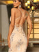 Elegant Mermaid Spaghetti Straps Deep V-neck Prom Dress, DB11010