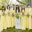 Cheap Yellow Country Long Sleeve Simple Chiffon Floor Length Wedding Party Popular Bridesmaid Dress. DB1025