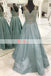 Gorgeous Beaded Top V-neck Scoop Back Sleeveless A-line For Teens Prom Dresses. DB1068