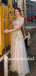 Charming V-neck A-line Tulle Long Prom Dresses.DB10811