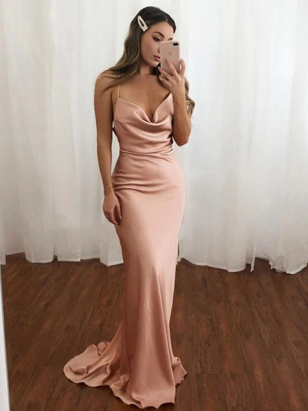 Elegant Mermaid Spaghetti Straps Prom Dress, DB11014