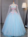 Elegant Tulle Butterfly Applique A-line Prom Dress, DB11032