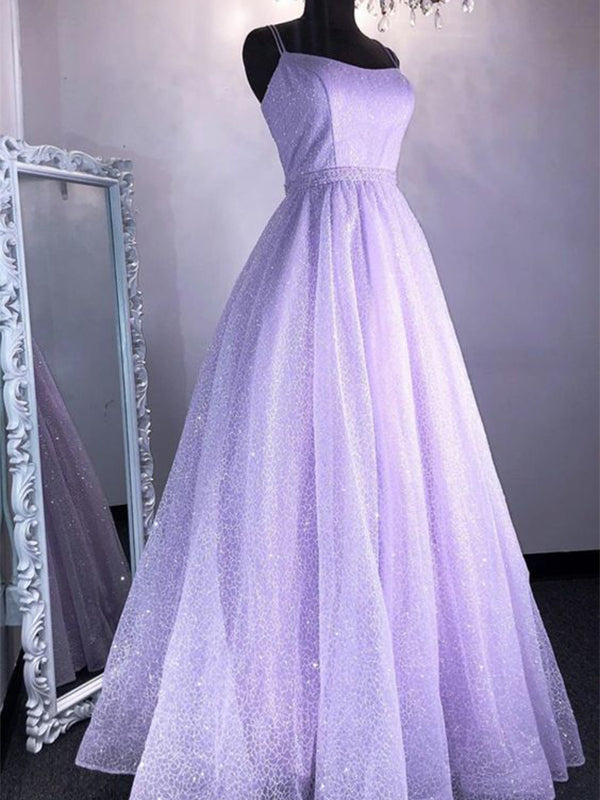 Elegant Spaghetti Straps A-line Prom Dress, OL559