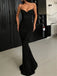 Black Sequins Spaghetti Straps Mermaid Prom Dress, OL580