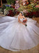 Elegant Long White A-line Appliques Lace Straps Wedding Dress, WD0438