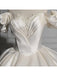 Romantic Off Shoulder Ball Gown Satin Wedding Dress, WD0444