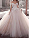 Off Shoulder Tulle Ball Gown Wedding Dress, WD0470