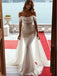 Sparkly Off Shoulder Sequins Mermaid Wedding Dress with Sweep Trailing, WD0480