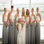 Cheap Long Elegant Sweetheart Strapless Simple Column Floor-Length Pleating  Bridesmaid Dresses, WG35