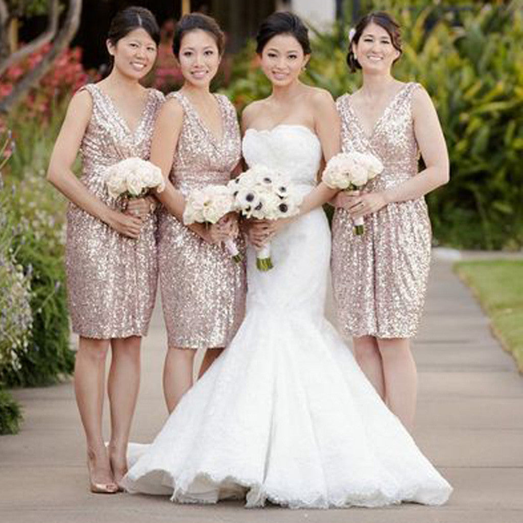 Sequin Gown Plus Size - Sleeveless V-Neck Floor Length Dress
