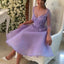 Popular purple elegant see through tulle sexy charming cocktail formal homecoming dress,BD00126