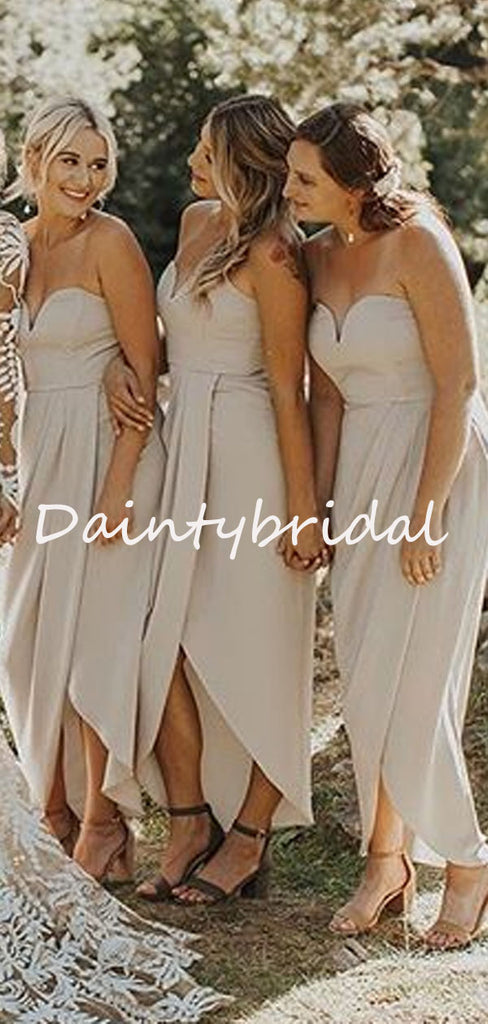 Charming Swetheart Side Slit Simple Long Bridesmaid Dresses.DB10755