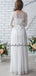 Affordable Simple Chiffon Lace 1/2Sleeve Long Wedding Dresses, DB10688
