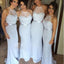 Sexy Mermaid Tulle Halter Sweetheart Fashion Long Sweep Trailing Wedding Party Bridesmaid Dresses , WG132