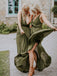 Elegant Simple V-neck Sleeveless Side Slit Chiffon Wedding Party Dresses Long Bridesmaid Dresses.DB10703