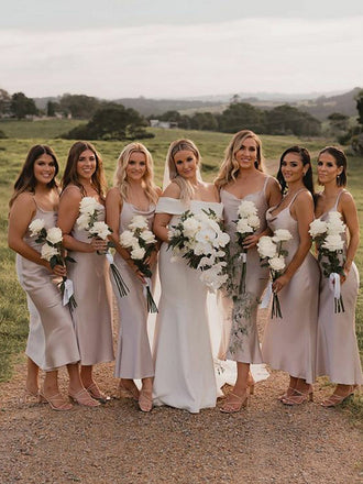 Simple Spaghetti Strap Mermaid Short Bridesmaid Dresses.DB10843