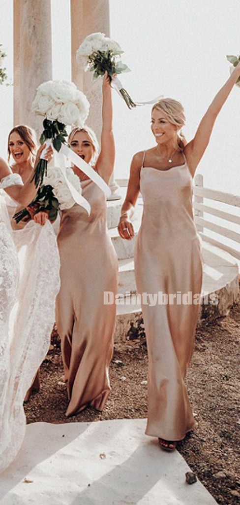 Charming Spaghetti Strap Mermaid Long Bridesmaid Dresses Online.DB10844