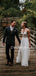 Affordable V-neck Simple Chiffon Lace Long Sleeve Open Back Long Wedding Dresses, DB10690