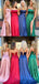 Charming A-line Side Slit Long Prom Dresses Evening Dresses.DB10307
