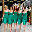 Simple Summer Beach Cheap Chiffon Pleats Sweetheart Strapless  Green Wedding Party Bridesmaid Dresses , WG141