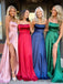 Charming A-line Side Slit Long Prom Dresses Evening Dresses.DB10307
