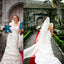 Elegant Off White One Shoulder Unique Bubble Pleating Sweetheart Train Wedding Dresses,DB099