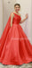 Charming One-shoulder Satin A-line Long Prom Dresses Evening Dresses.DB10575