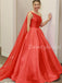 Charming One-shoulder Satin A-line Long Prom Dresses Evening Dresses.DB10575
