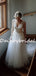 Charming V-neck Long Sleeve A-line Tulle Lace Long Wedding Dresses, DB10745