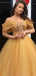 Charming Off-shoulder Organza A-line Long Prom Dresses Evening Dresses.DB10576