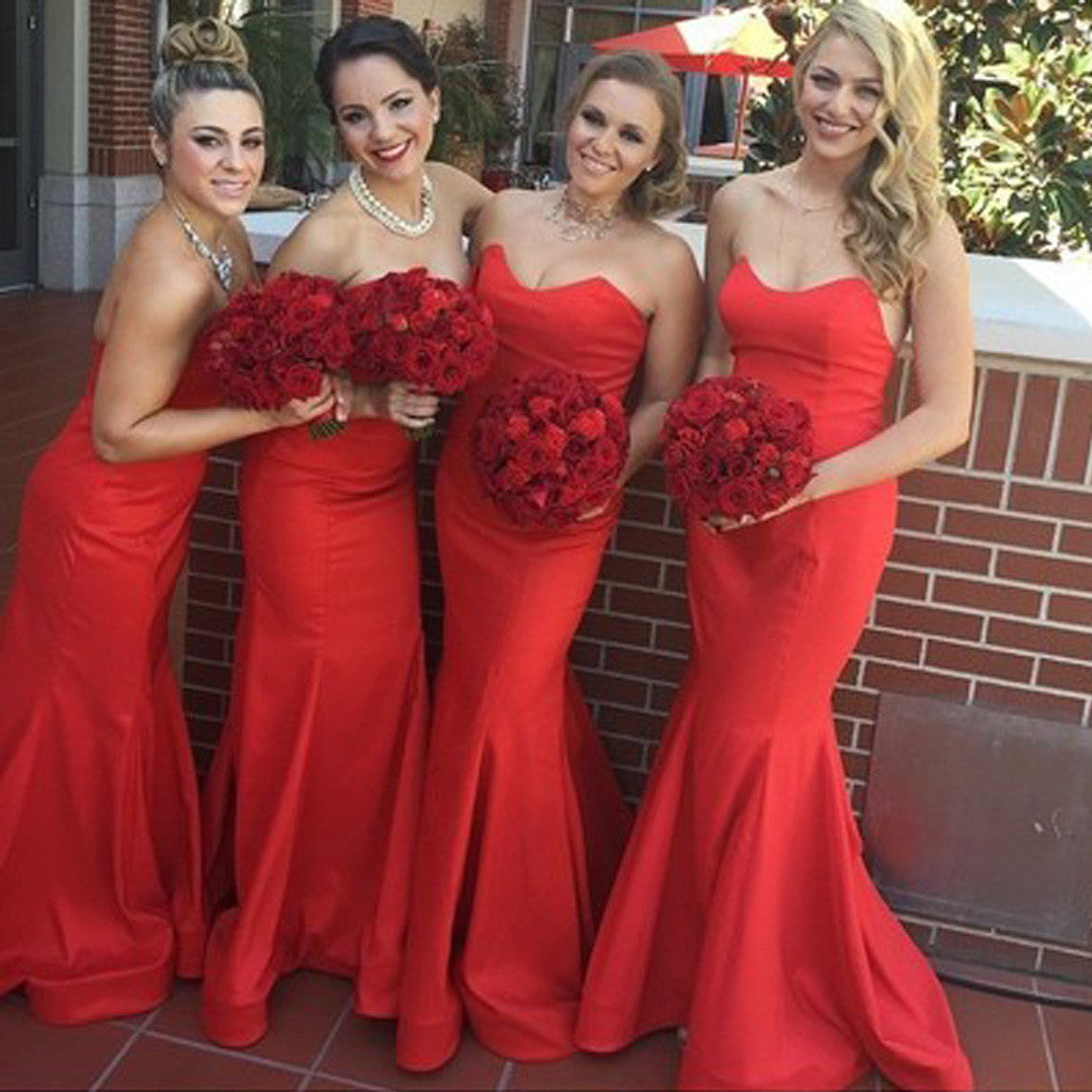 Crimson Bridesmaid Dresses