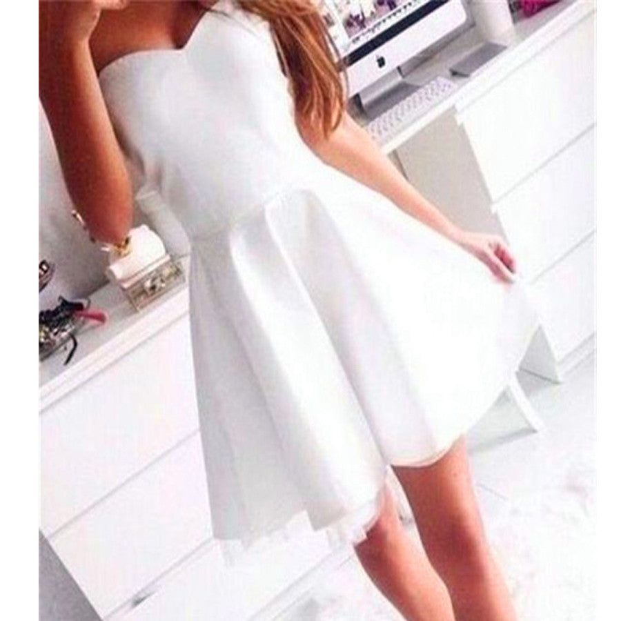 Hot Selling white sweetheart simple freshman homecoming dresses, BD001 DaintyBridal Hot Selling white sweetheart simple freshman homecoming dresses, BD001 DaintyBridal
