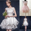 Lovely Scoop Neck Appliques Sleeveless Short Organza Ruffles Homecoming dresses Wedding Party Dresses, WD0169