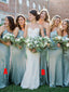 Elegant V-neck Mermaid Floor-length Long Bridesmaid Dresses Online.DB10846