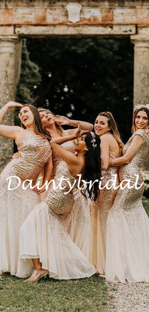 Simple Sweetheart Mermaid Tulle Sequin Long Bridesmaid Dresses.DB10773