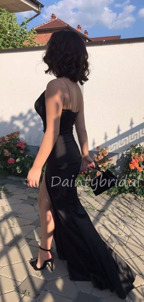 Charming V-neck Mermaid Side Slit Long Prom Dresses Evening Dresses.DB10577