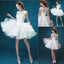 Lovely Scoop Neck Sleeveless Cute Appliques Organza Juliet Mini Homecoming dress Wedding Party Dresses, WD0170