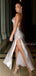 Charming V-neck Slit Prom Dresses Evening Dresses.DB10558