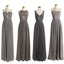 Cheap Chiffon Grey  Simple Mismatched Styles  Floor-Length Formal Long Column Bridesmaid Dresses, WG188