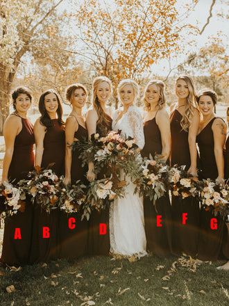 Mismatched Floor-lenth Mermaid Long Bridesmaid Dresses Online.DB10849