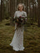 Halter Tulle Lace Long Sleeve See-through Mermaid Wedding Dresses.DB10095