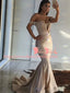 Unique Sweetheart Pleating Neck Mermaid Off Shoulder With Sweep Trailing Prom Gown Dresses. DB1055